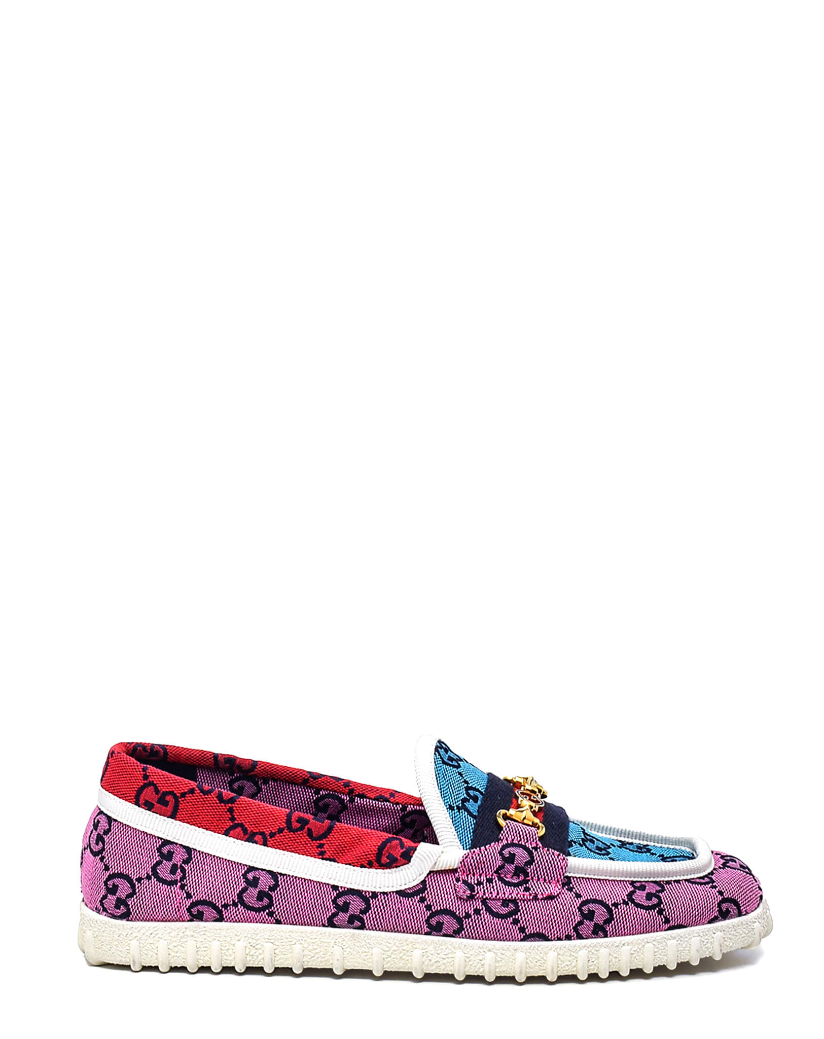 Gucci- Multicolor GG Supreme Canvas Horsebit Loafer